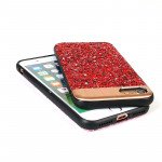 Wholesale iPhone 8 / 7 Sparkling Glitter Chrome Fancy Case with Metal Plate (Pink)